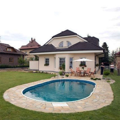 Piscina ovalada acero AZURO DE LUXE 5.50m, 7.30m o 9.10m, Altura 1.20m Piscina ovalada acero AZURO DE LUXE 5.50m, 7.30m o 9.10m, Altura 1.20m