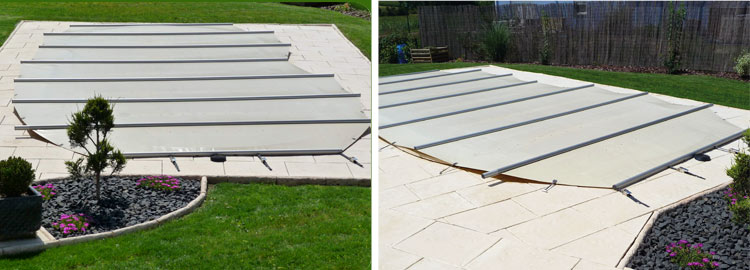 Cobertor de barras WALU POOL Evolution se adapta a cualquier forma de piscina Cobertor de barras WALU POOL Evolution se adapta a cualquier forma de piscina