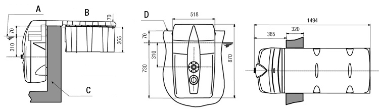 Dimensiones del bloque de filtración Dimensiones del bloque de filtración