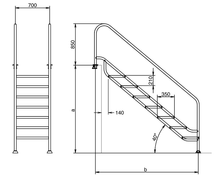 Dimensiones de la escalera Dimensiones de la escalera