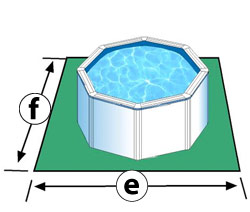 Superficie en el suelo piscina redonda Superficie en el suelo piscina redonda