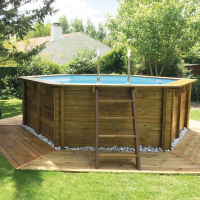 Piscinas de madera redonda SUNBAY VANILLE PREMIUM
